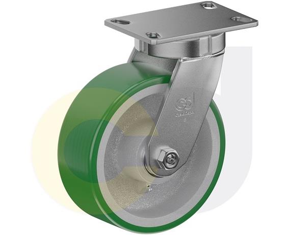 CASTERDEPOT TOP PLATE CASTERS - POLY ON CAST IRON WHEEL - CAPACITIES UP TO 3000 LBS.
