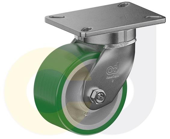 CASTERDEPOT TOP PLATE CASTERS - POLY ON CAST IRON WHEEL - CAPACITIES  UP TO 3500 LBS.