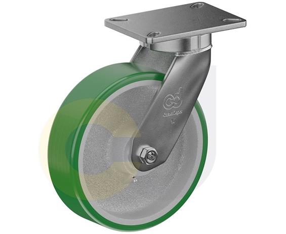 CASTERDEPOT TOP PLATE CASTERS - POLY ON CAST IRON WHEEL - CAPACITIES  UP TO 3500 LBS.
