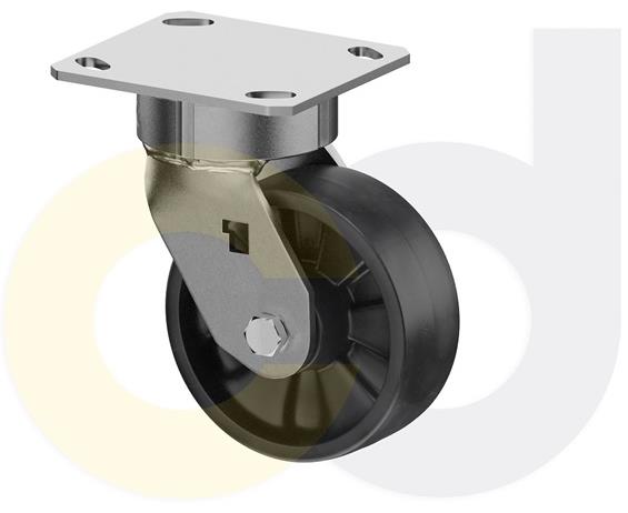 ZINC PLATED CASTERS - GLASS-FILLED NYLON WHEELS