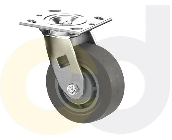 ZINC PLATED CASTERS - THERMO-RUBBER WHEELS
