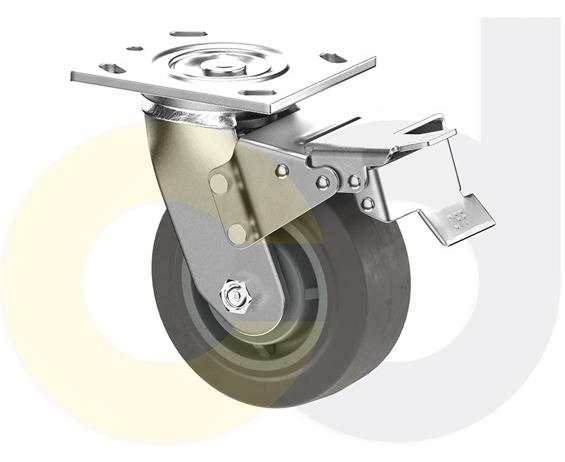 ZINC PLATED CASTERS - THERMO-RUBBER WHEELS