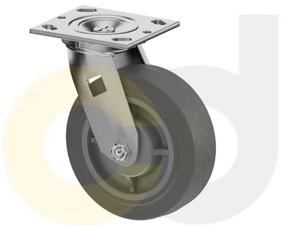 ZINC PLATED CASTERS - THERMO-RUBBER WHEELS