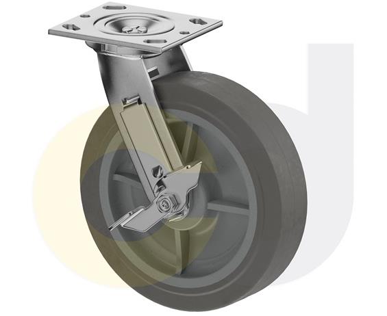ZINC PLATED CASTERS - THERMO-RUBBER WHEELS