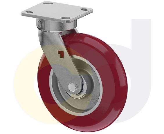 ZINC PLATED CASTERS - POLY ON ALUMINUM WHEELS