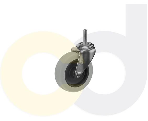 THREADED STEM CASTERS - THERMO-RUBBER WHEELS