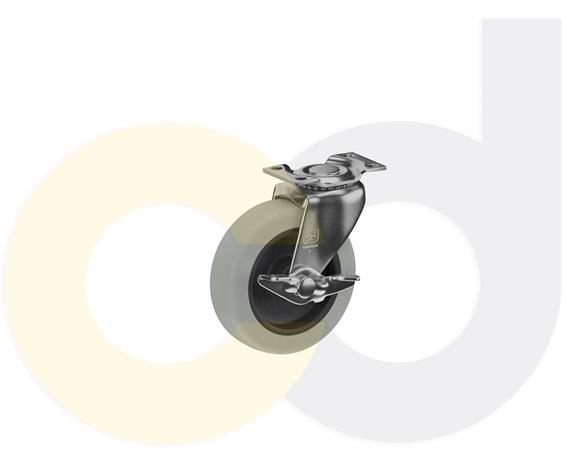 TOP PLATE CASTERS- THERMO-RUBBER WHEELS