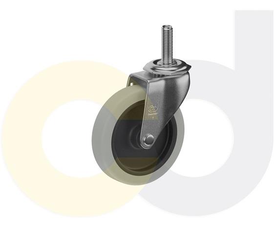 THREADED STEM CASTERS - THERMO-RUBBER WHEELS