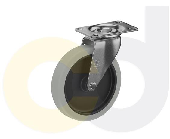 TOP PLATE CASTERS- THERMO-RUBBER WHEELS