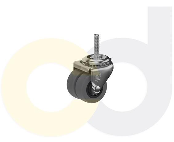 LOW PROFILE CASTERS - THERMO-RUBBER WHEELS