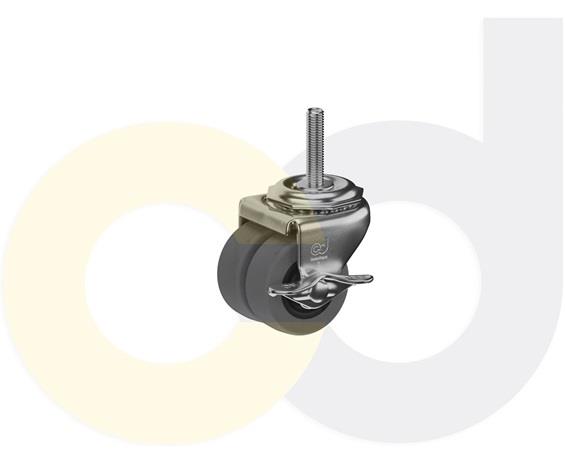 LOW PROFILE CASTERS - THERMO-RUBBER WHEELS