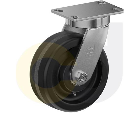 ZINC PLATED KINGPINLESS CASTER- PHENOLIC WHEELS