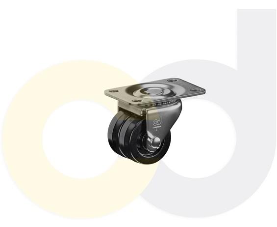LOW PROFILE CASTERS - POLYOLEFIN WHEELS