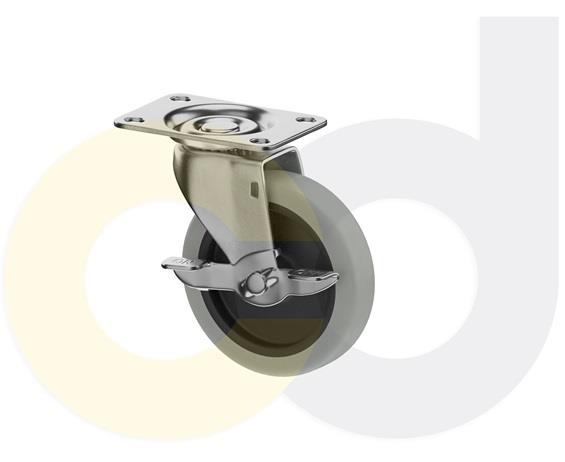 TOP PLATE CASTERS- THERMO-RUBBER WHEELS