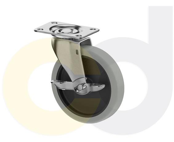 TOP PLATE CASTERS- THERMO-RUBBER WHEELS