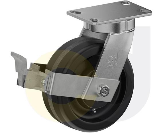 ZINC PLATED KINGPINLESS CASTER- PHENOLIC WHEELS