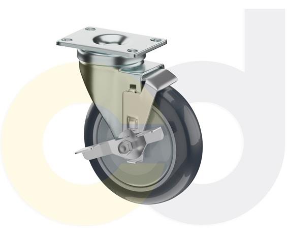 ZINC PLATED CASTERS - THERMO-URETHANE WHEELS