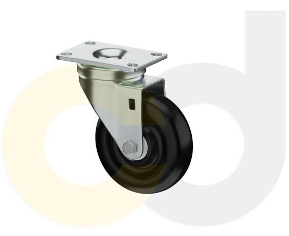 ZINC PLATED CASTERS - POLYOLEFIN WHEELS
