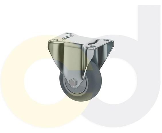 ZINC PLATED CASTERS - THERMO-RUBBER WHEELS