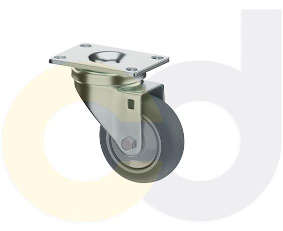 ZINC PLATED CASTERS - THERMO-RUBBER WHEELS