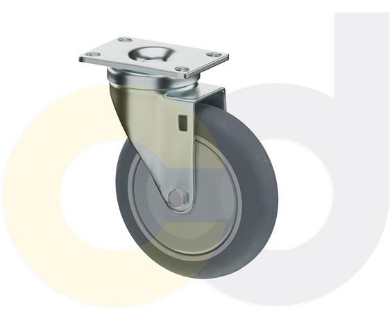 ZINC PLATED CASTERS - THERMO-RUBBER WHEELS