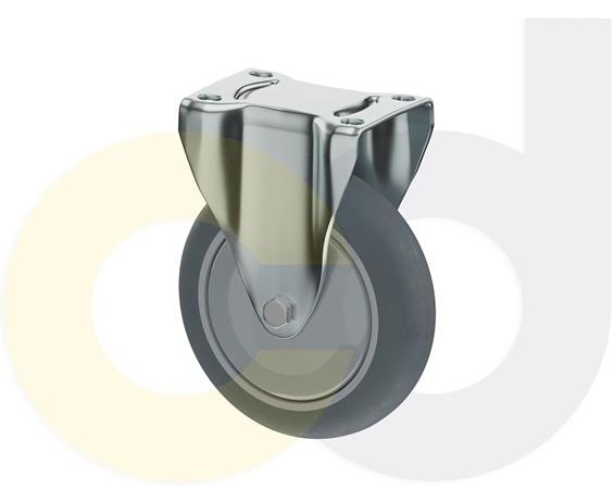 ZINC PLATED CASTERS - THERMO-RUBBER WHEELS