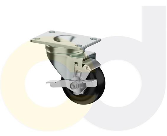 ZINC PLATED CASTERS - POLYOLEFIN WHEELS