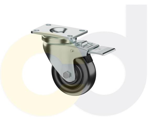 ZINC PLATED CASTERS - POLYOLEFIN WHEELS