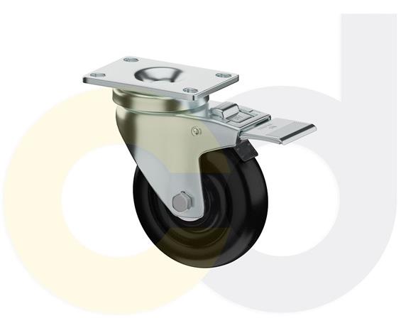 ZINC PLATED CASTERS - POLYOLEFIN WHEELS