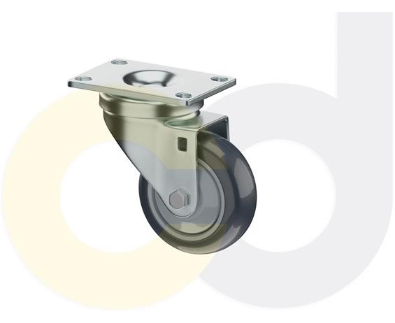 ZINC PLATED CASTERS - THERMO-URETHANE WHEELS