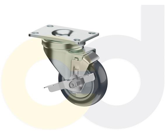 ZINC PLATED CASTERS - THERMO-URETHANE WHEELS
