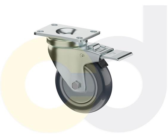 ZINC PLATED CASTERS - THERMO-URETHANE WHEELS