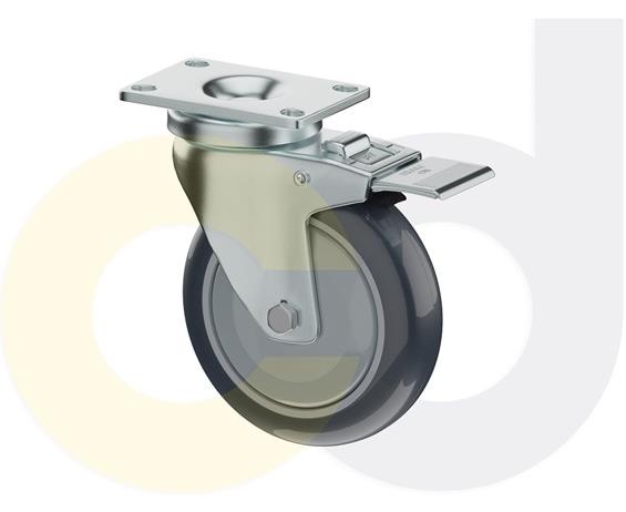 ZINC PLATED CASTERS - THERMO-URETHANE WHEELS