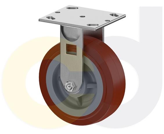 ZINC PLATED CASTERS - THERMO-URETHANE WHEELS
