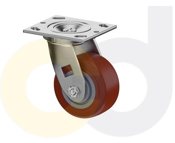 ZINC PLATED CASTERS - THERMO-URETHANE WHEELS