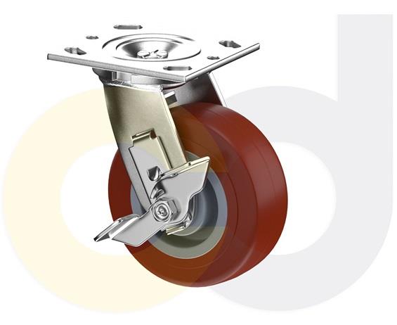 ZINC PLATED CASTERS - THERMO-URETHANE WHEELS