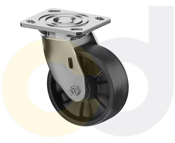 STAINLESS STEEL CASTERS - GLASS-FILLED NYLON WHEELS