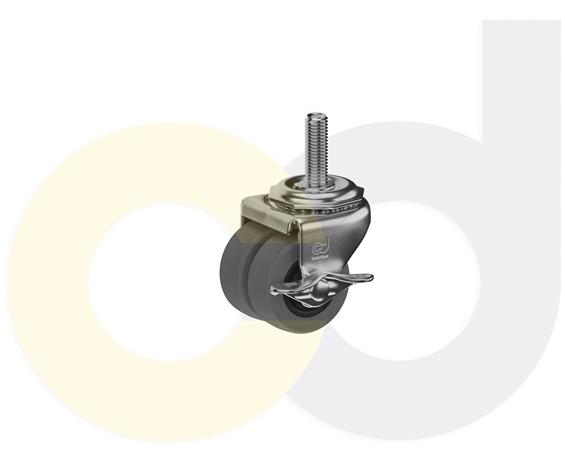 LOW PROFILE CASTERS - THERMO-RUBBER WHEELS