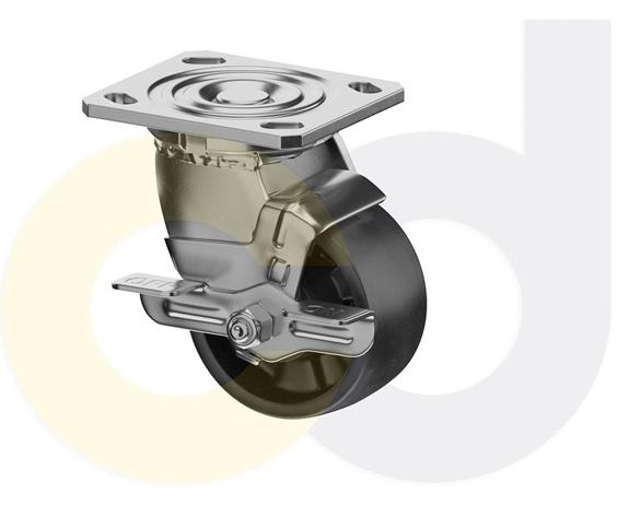 STAINLESS STEEL CASTERS - GLASS-FILLED NYLON WHEELS