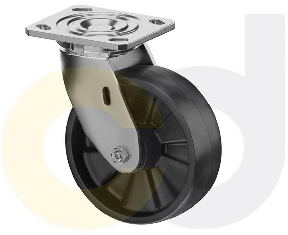 STAINLESS STEEL CASTERS - GLASS-FILLED NYLON WHEELS