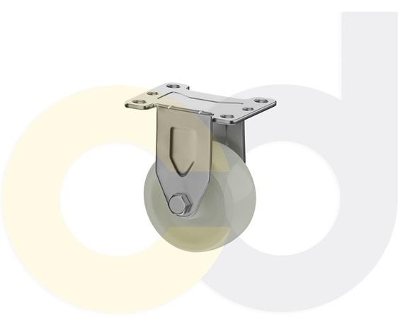 STAINLESS STEEL CASTERS - WHITE NYLON WHEELS