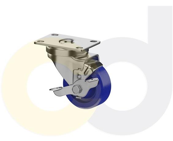 STAINLESS STEEL CASTERS - SOLID URETHANE WHEELS