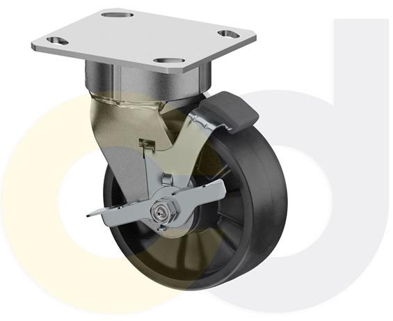 ZINC PLATED CASTERS - GLASS-FILLED NYLON WHEELS