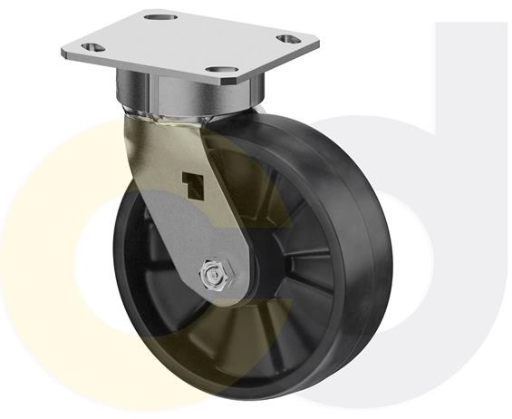 ZINC PLATED CASTERS - GLASS-FILLED NYLON WHEELS