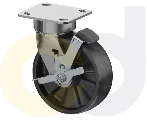 ZINC PLATED CASTERS - GLASS-FILLED NYLON WHEELS