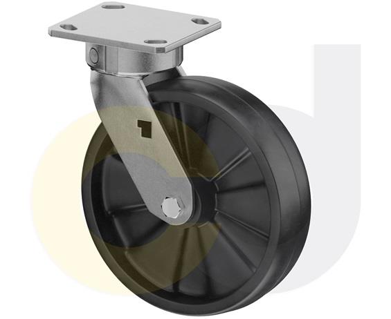ZINC PLATED CASTERS - GLASS-FILLED NYLON WHEELS