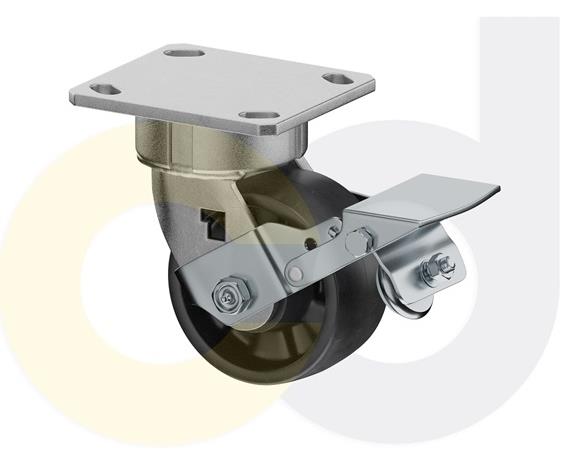 ZINC PLATED CASTERS - GLASS-FILLED NYLON WHEELS