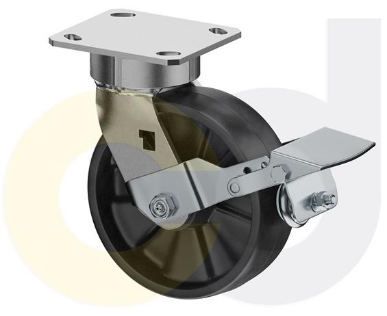 ZINC PLATED CASTERS - GLASS-FILLED NYLON WHEELS