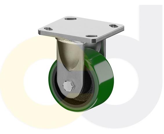 ZINC PLATED CASTERS - POLY ON CAST IRON WHEELS