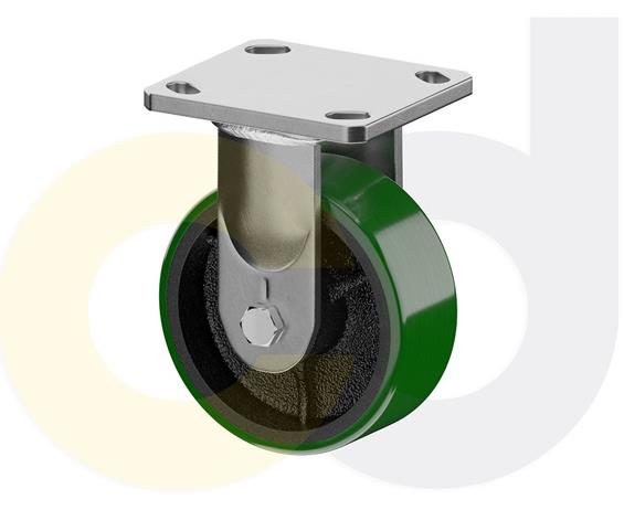 ZINC PLATED CASTERS - POLY ON CAST IRON WHEELS